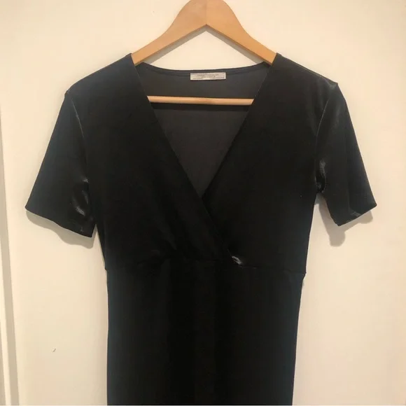 Zara Black Velvet Midi Dress - Picture 5 of 6